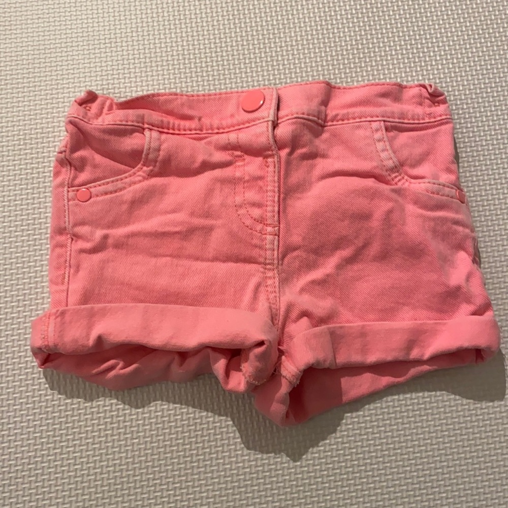 Marks and Spencer neon pink denim shorts